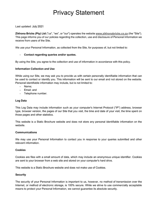 Privacy Statement Generic About